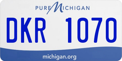 MI license plate DKR1070