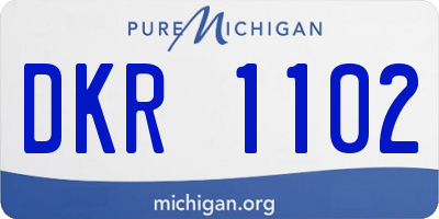 MI license plate DKR1102
