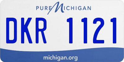 MI license plate DKR1121