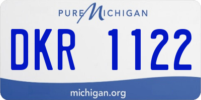 MI license plate DKR1122