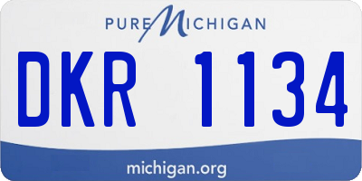 MI license plate DKR1134