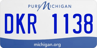 MI license plate DKR1138