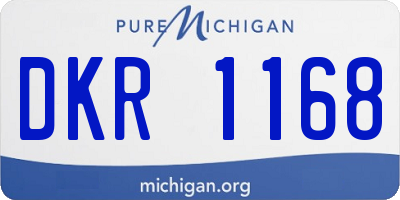 MI license plate DKR1168