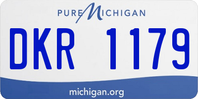 MI license plate DKR1179