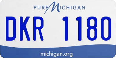 MI license plate DKR1180