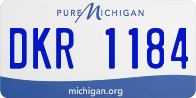 MI license plate DKR1184