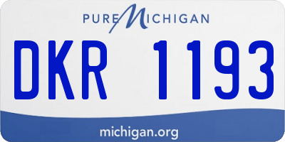 MI license plate DKR1193