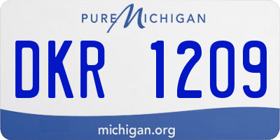 MI license plate DKR1209