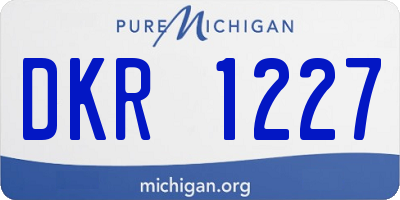 MI license plate DKR1227