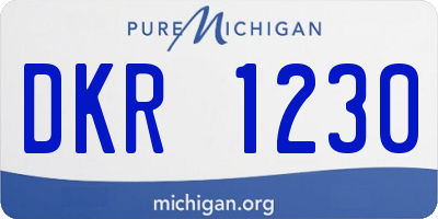 MI license plate DKR1230