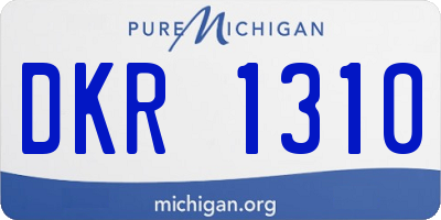 MI license plate DKR1310
