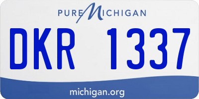 MI license plate DKR1337