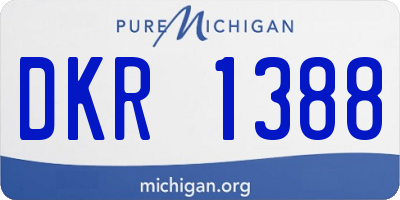 MI license plate DKR1388