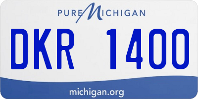 MI license plate DKR1400
