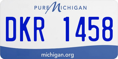 MI license plate DKR1458
