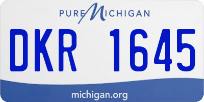 MI license plate DKR1645