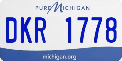 MI license plate DKR1778