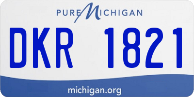 MI license plate DKR1821