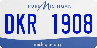 MI license plate DKR1908