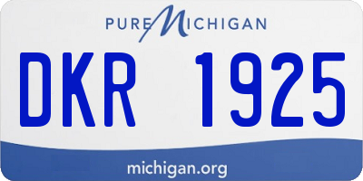 MI license plate DKR1925