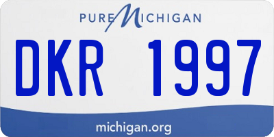 MI license plate DKR1997