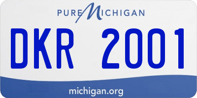 MI license plate DKR2001