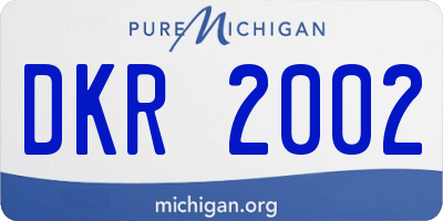 MI license plate DKR2002