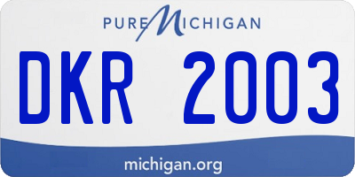 MI license plate DKR2003
