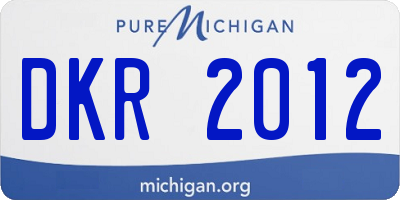 MI license plate DKR2012