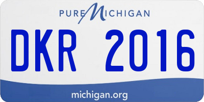 MI license plate DKR2016