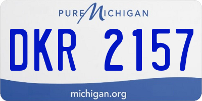MI license plate DKR2157