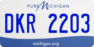 MI license plate DKR2203