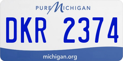 MI license plate DKR2374
