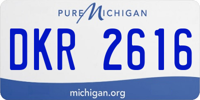 MI license plate DKR2616