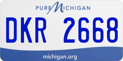 MI license plate DKR2668