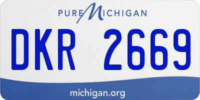 MI license plate DKR2669