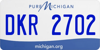 MI license plate DKR2702