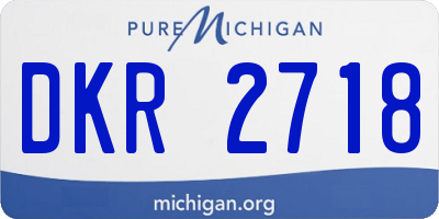 MI license plate DKR2718