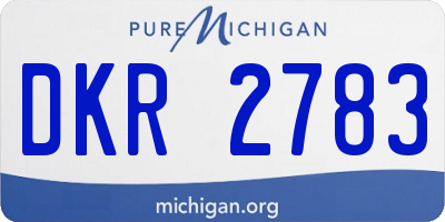 MI license plate DKR2783