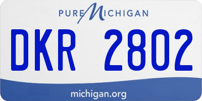 MI license plate DKR2802