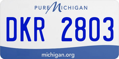 MI license plate DKR2803