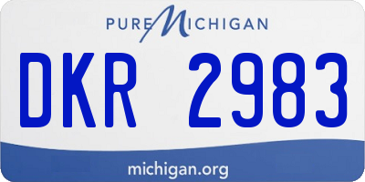 MI license plate DKR2983