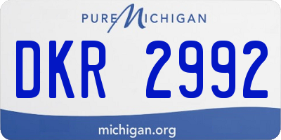 MI license plate DKR2992
