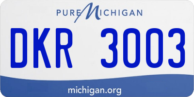 MI license plate DKR3003
