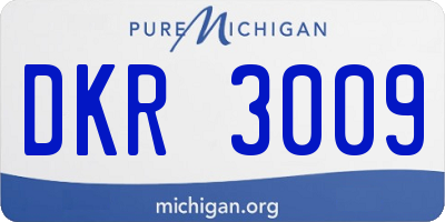 MI license plate DKR3009