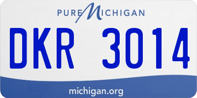 MI license plate DKR3014