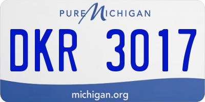 MI license plate DKR3017