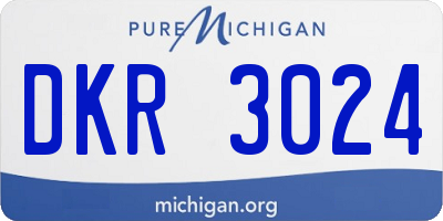 MI license plate DKR3024