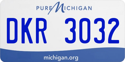 MI license plate DKR3032