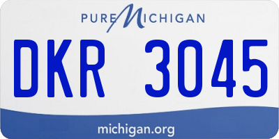 MI license plate DKR3045